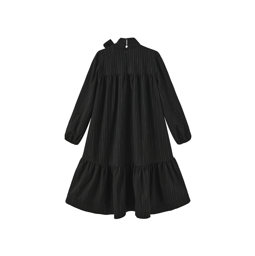 Neck Bow Bottom Tier Dress