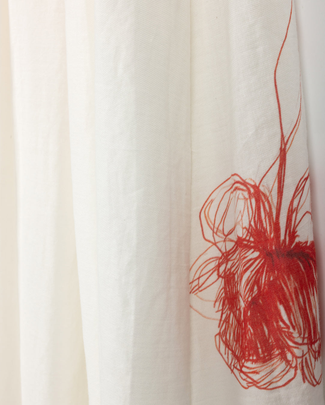 Rose Sketch Accordian Skirt