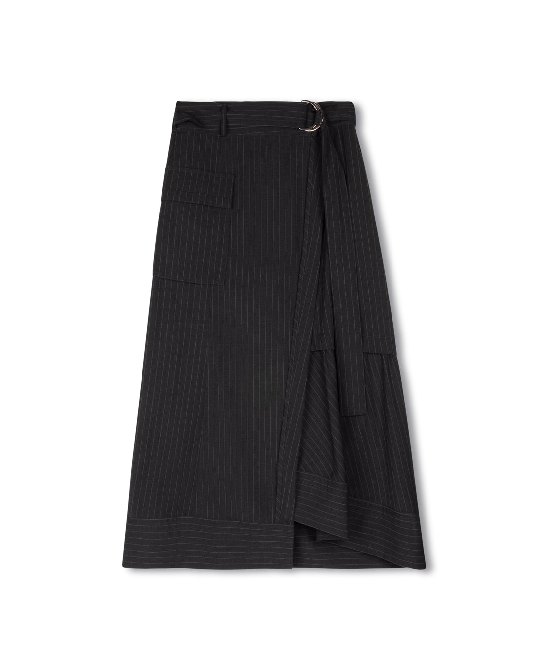 Pinstripe Side Pocket Skirt