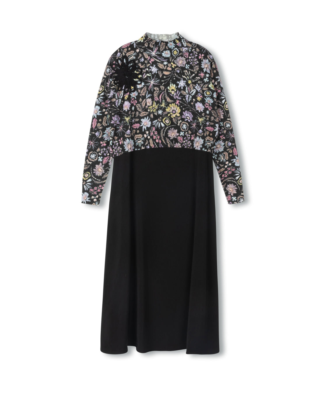 Printed And Pop Up Flower Slip Dress