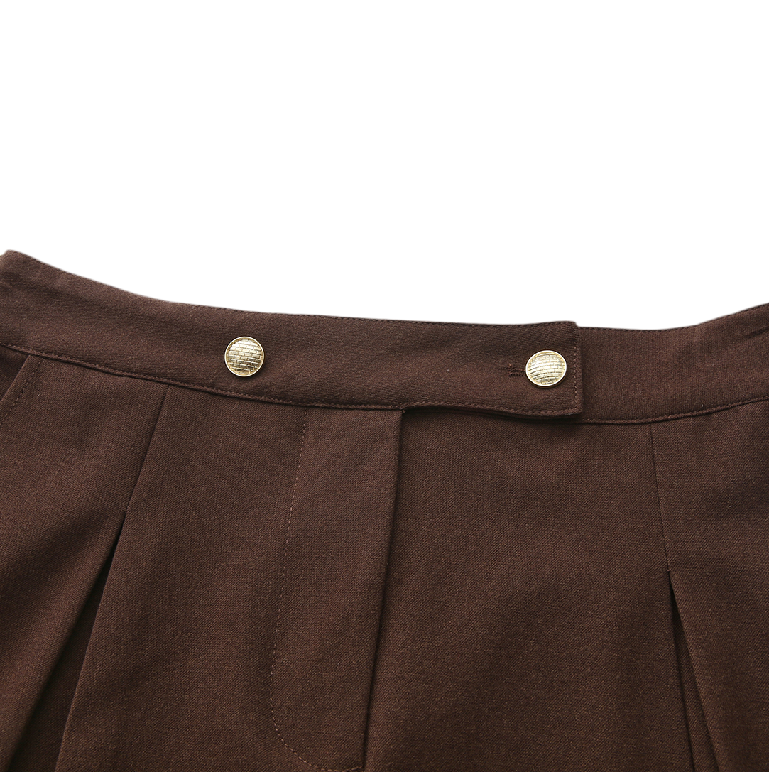 Wool Double Button Skirt