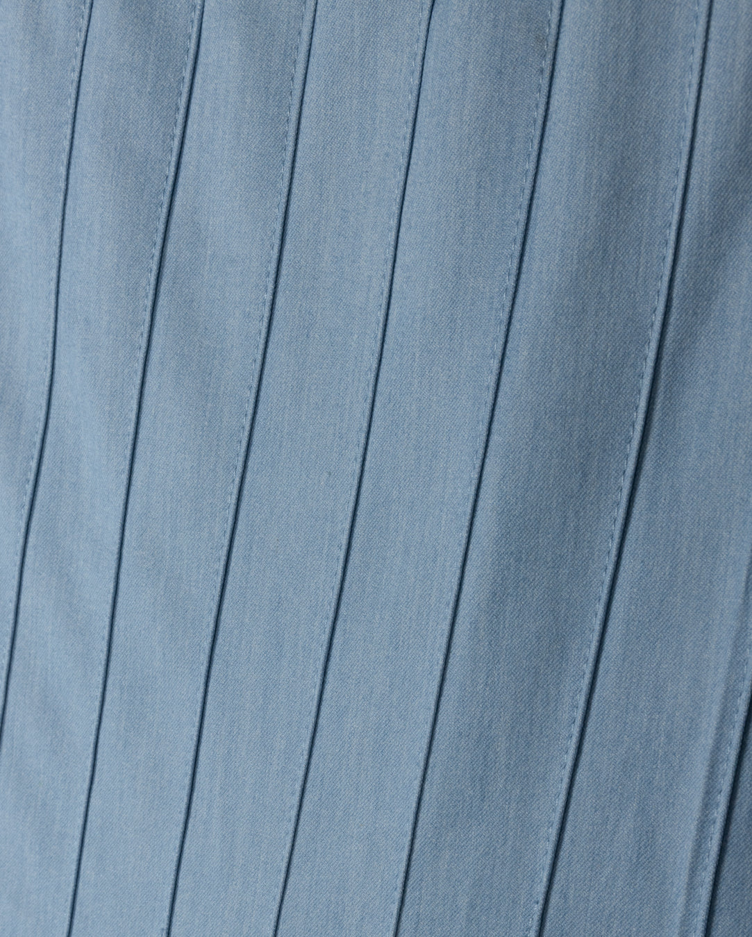 Sewn Down Pleated Denim Skirt