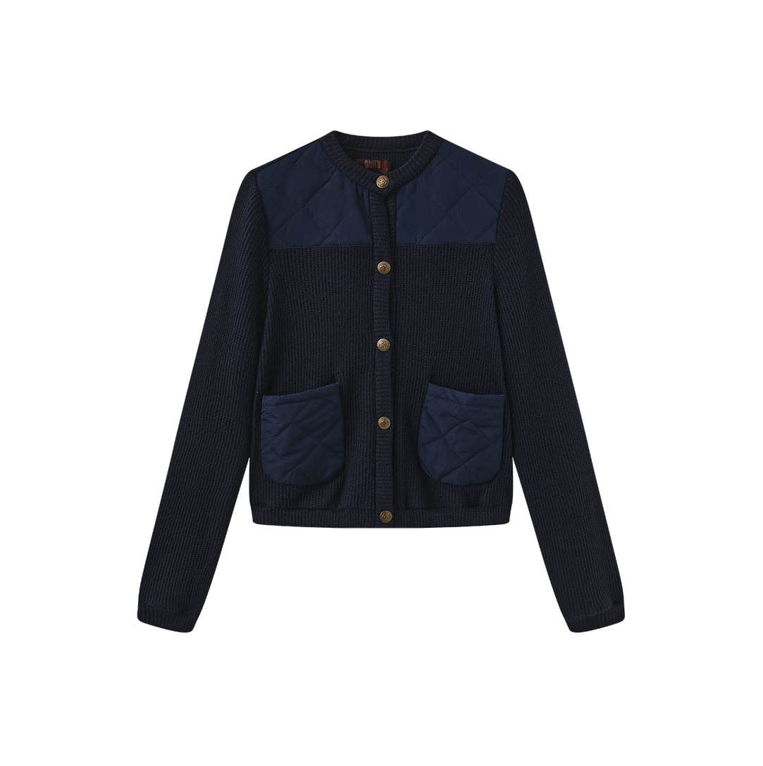 Short Quilted Knit Jacket
