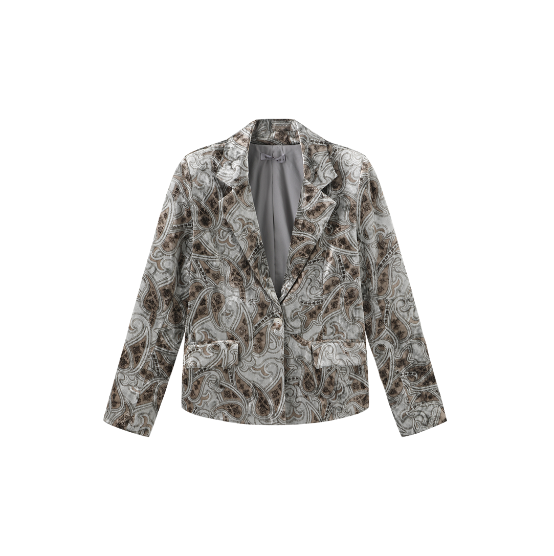 Lena Velvet Single Button Blazer