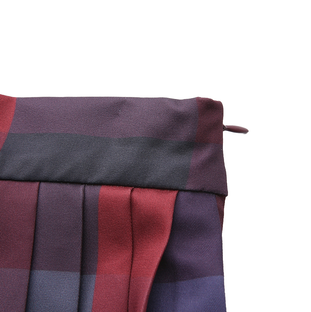 Plaid Print Pleated Skirt