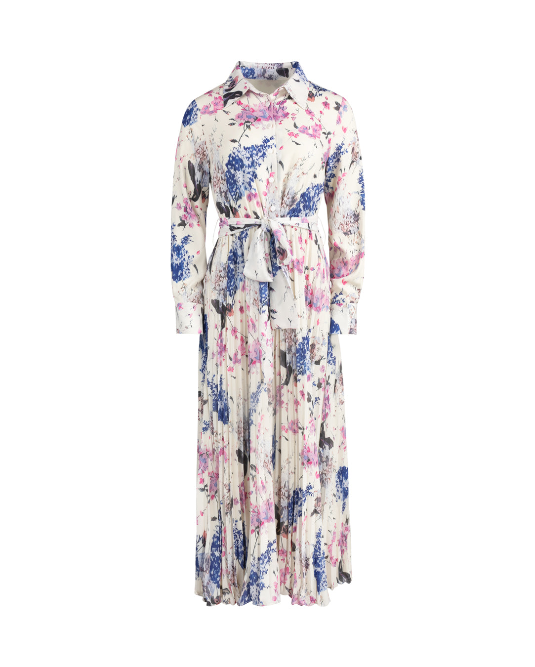 Belted Wasited Printed Dress