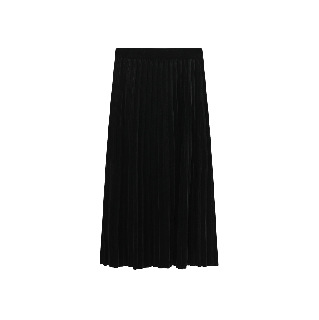 Velvet Pleated Skirt