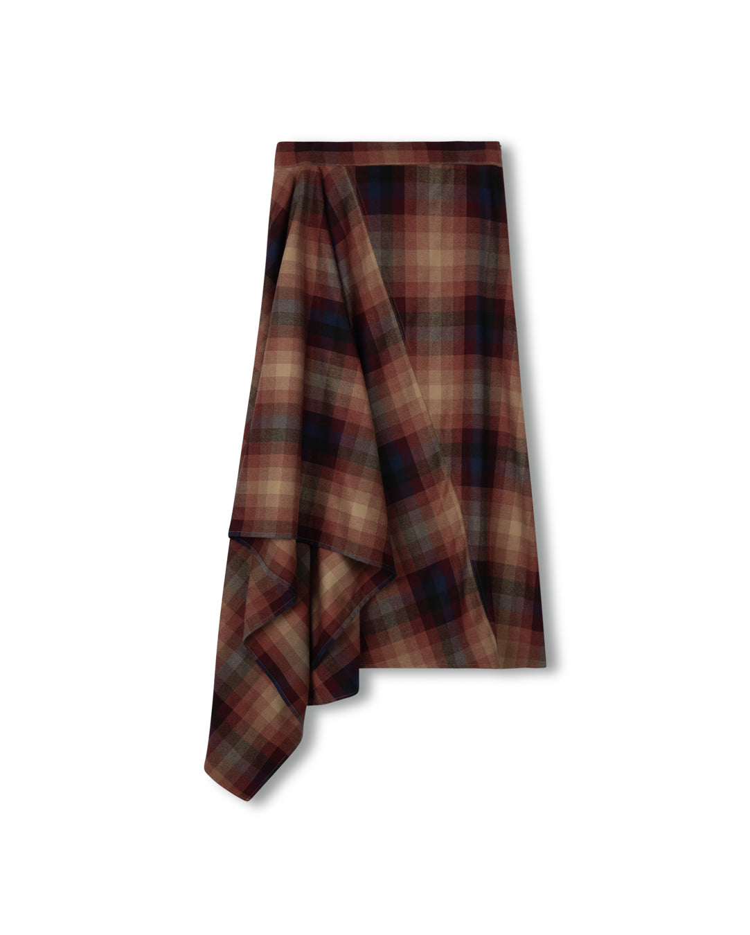 Plaid Side Ruffle Skirt W-22099