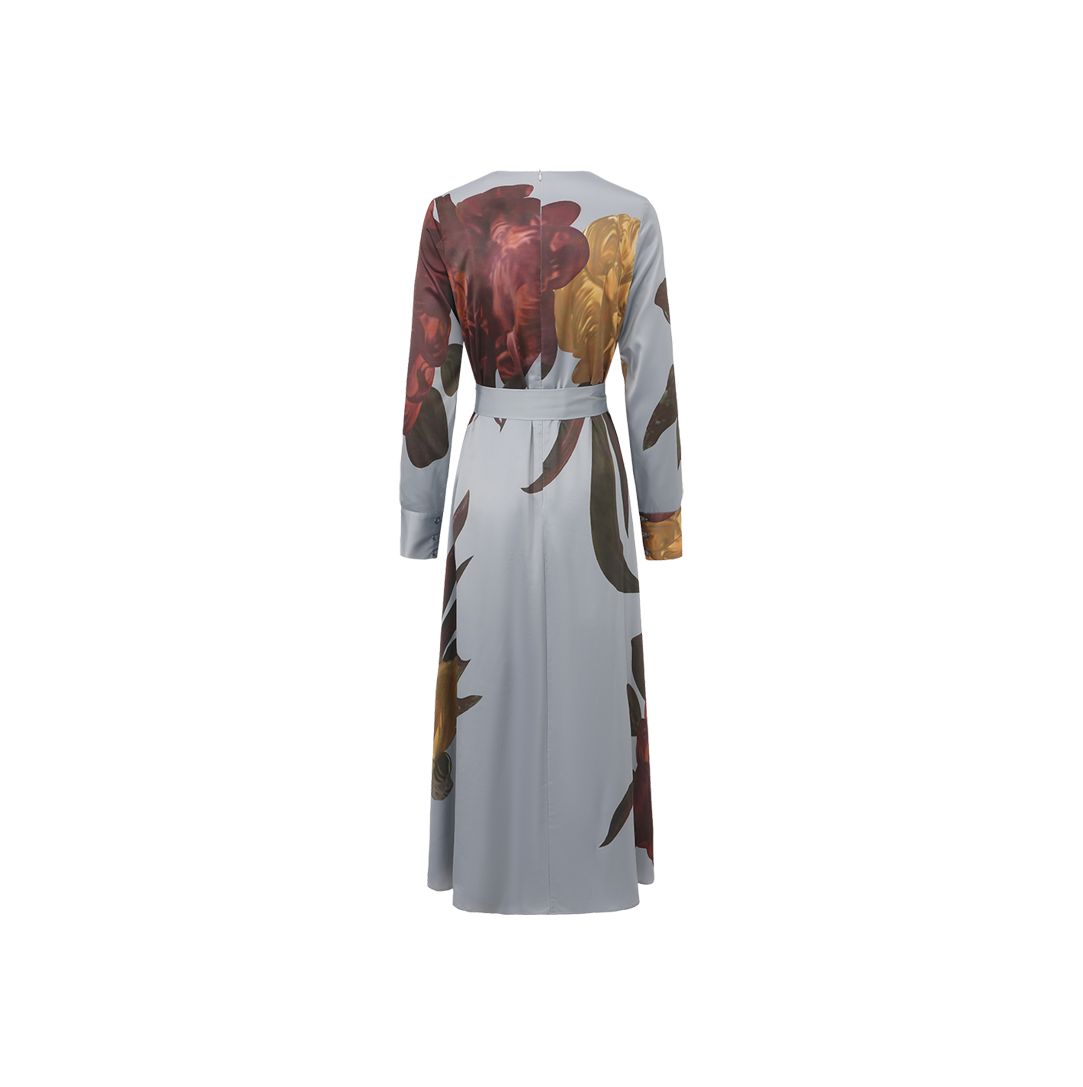 Silk Flower Printed Dress