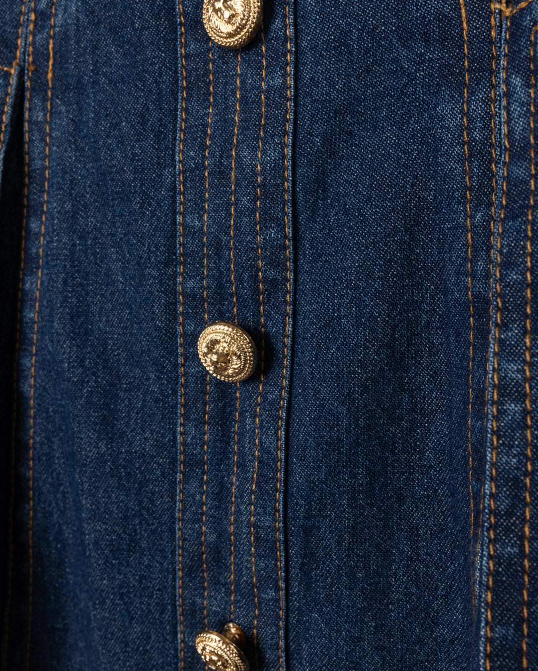 Gold Button Denim Skirt - Junees