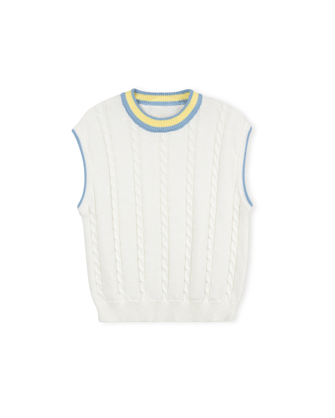 Cropped Cable Knit Vest