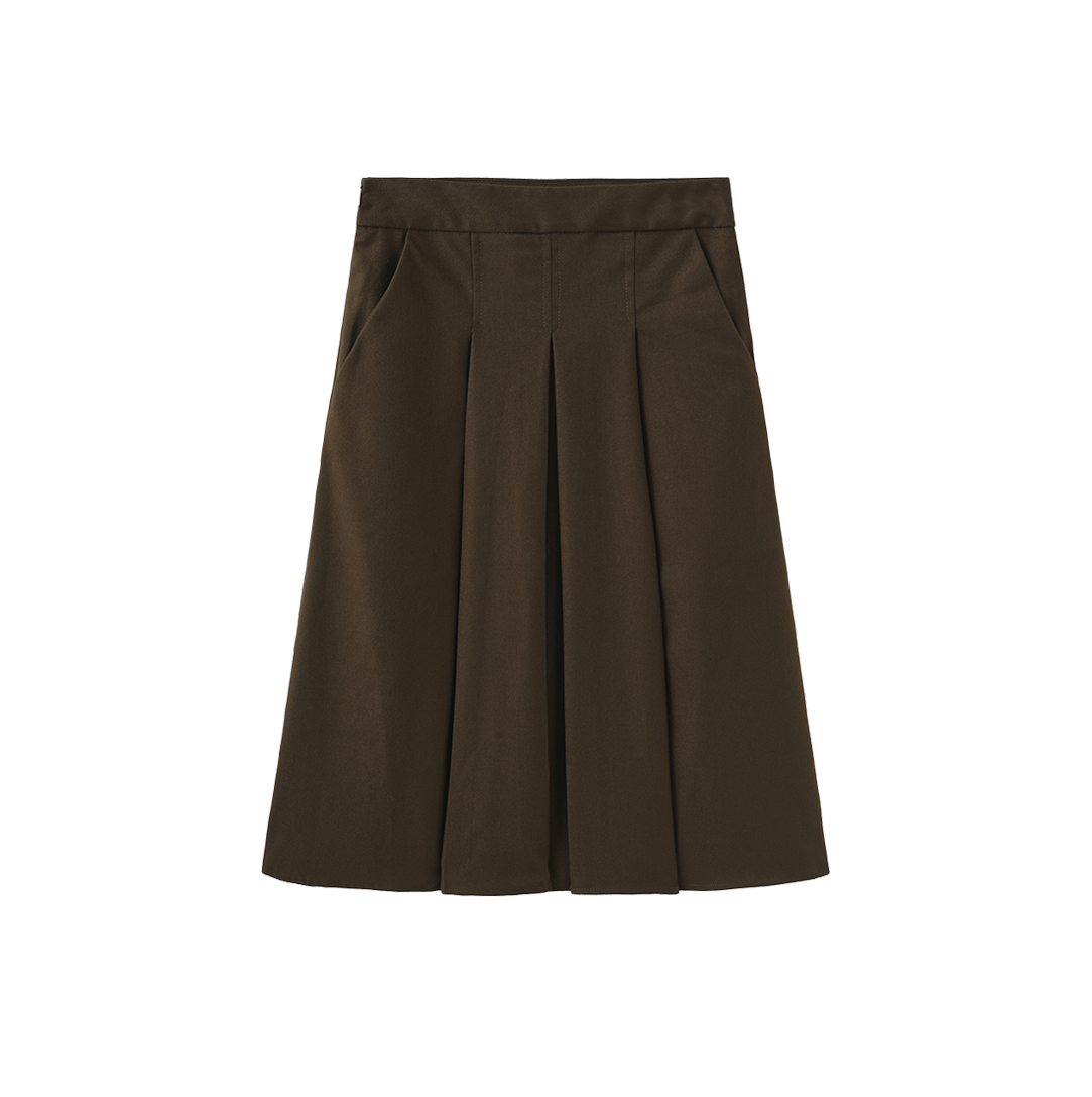 Pez Wool Box Pleated Skirt