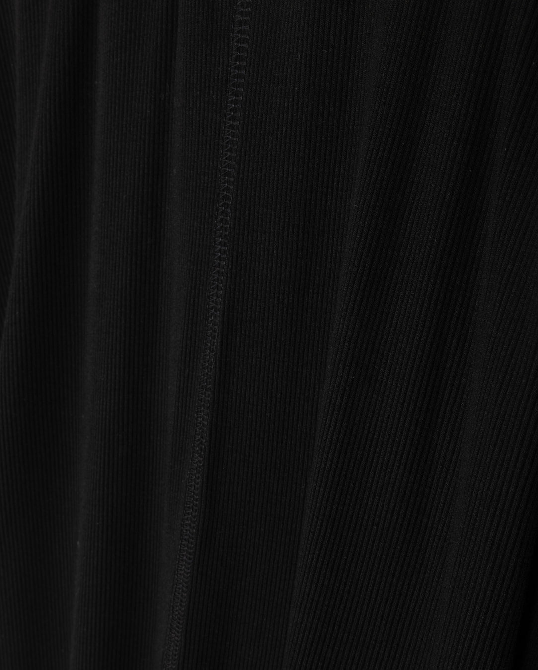 Black Ribbed Aline Midi Skirt