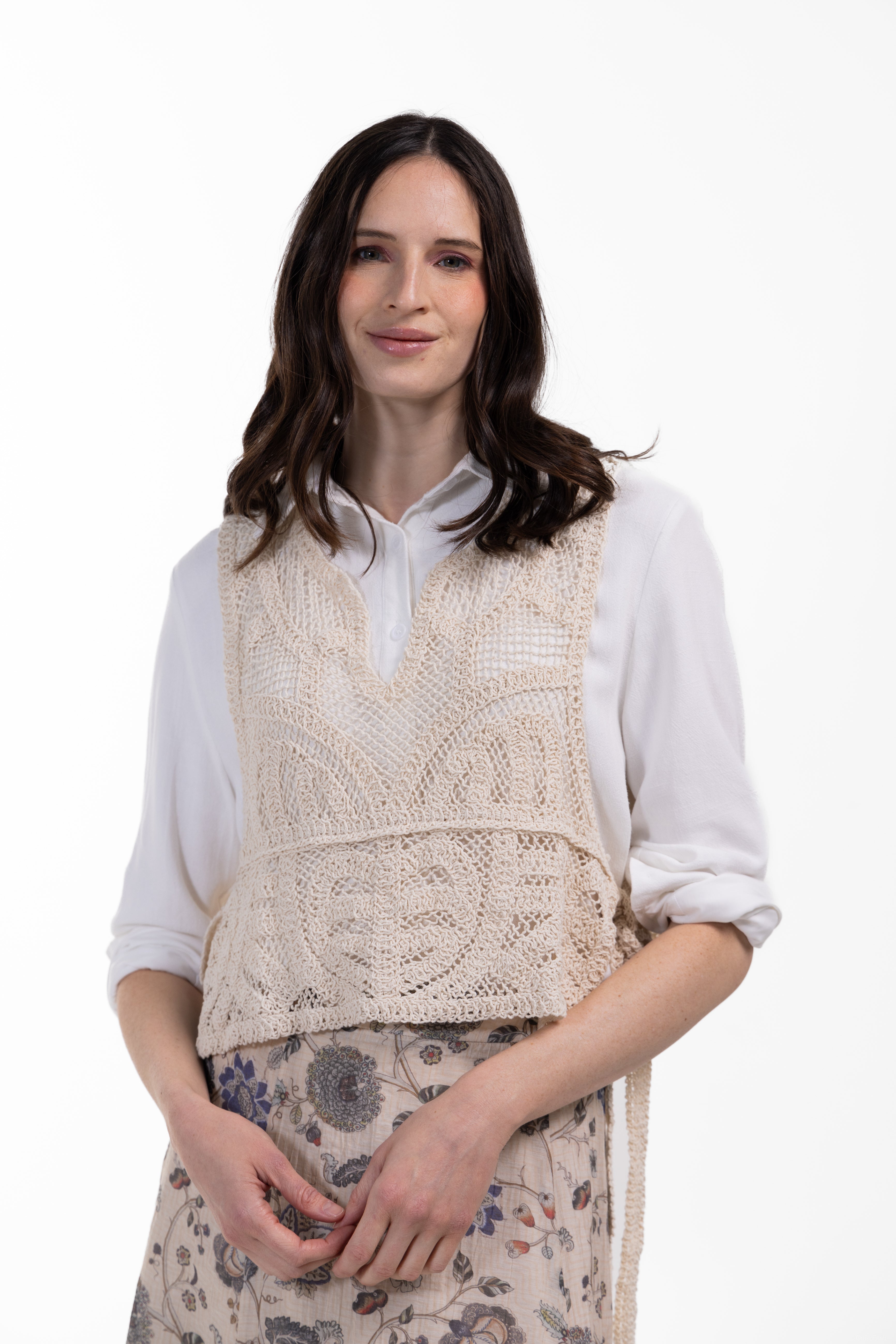 Crochet V-neck Vest W-17033