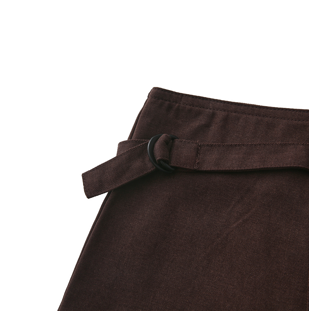Side Buckle Denim Rings Skirt
