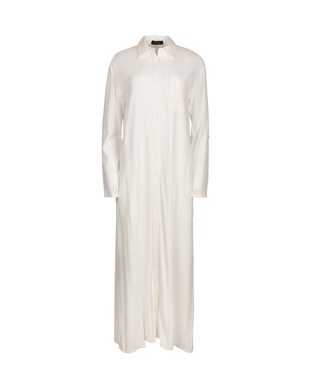 Linen Maxi Shirt Dress W-17702
