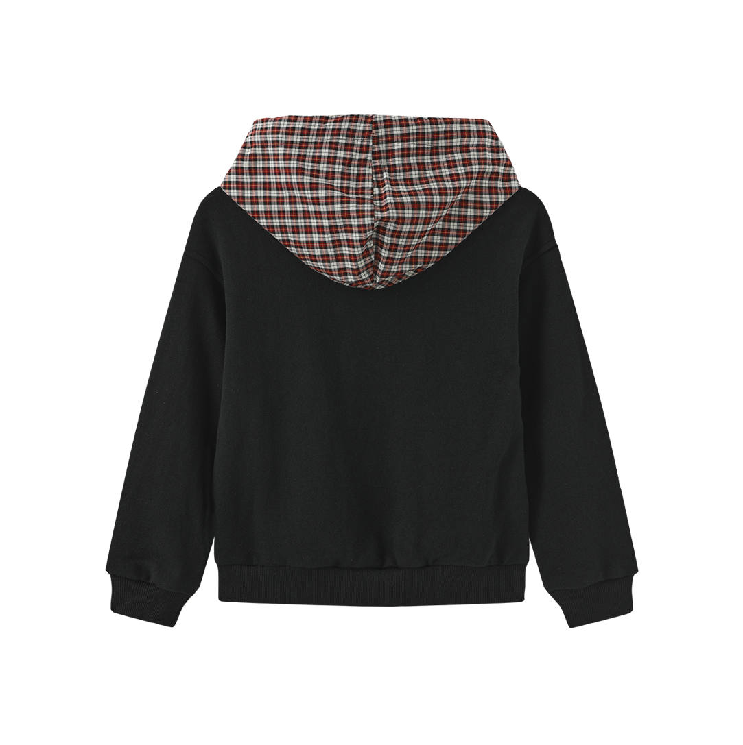Plaid Hood Blend Sweatshirt