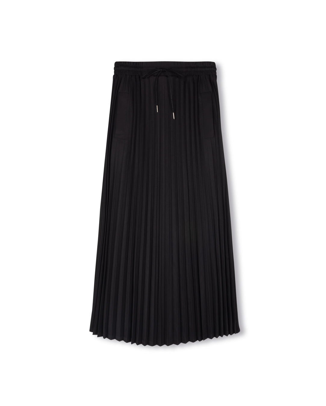 Pleated Parachute Drawstring Skirt