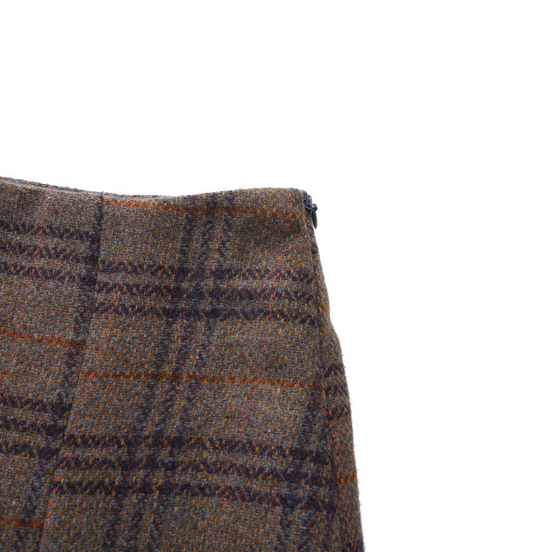 Plaid Straight Fly Skirt