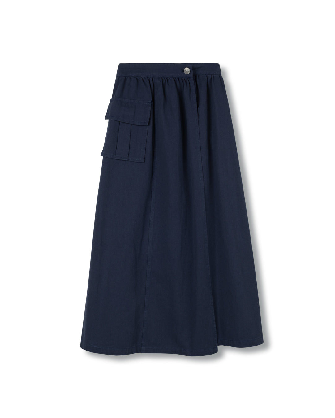 Wrap Pocket Denim Maxi Skirt