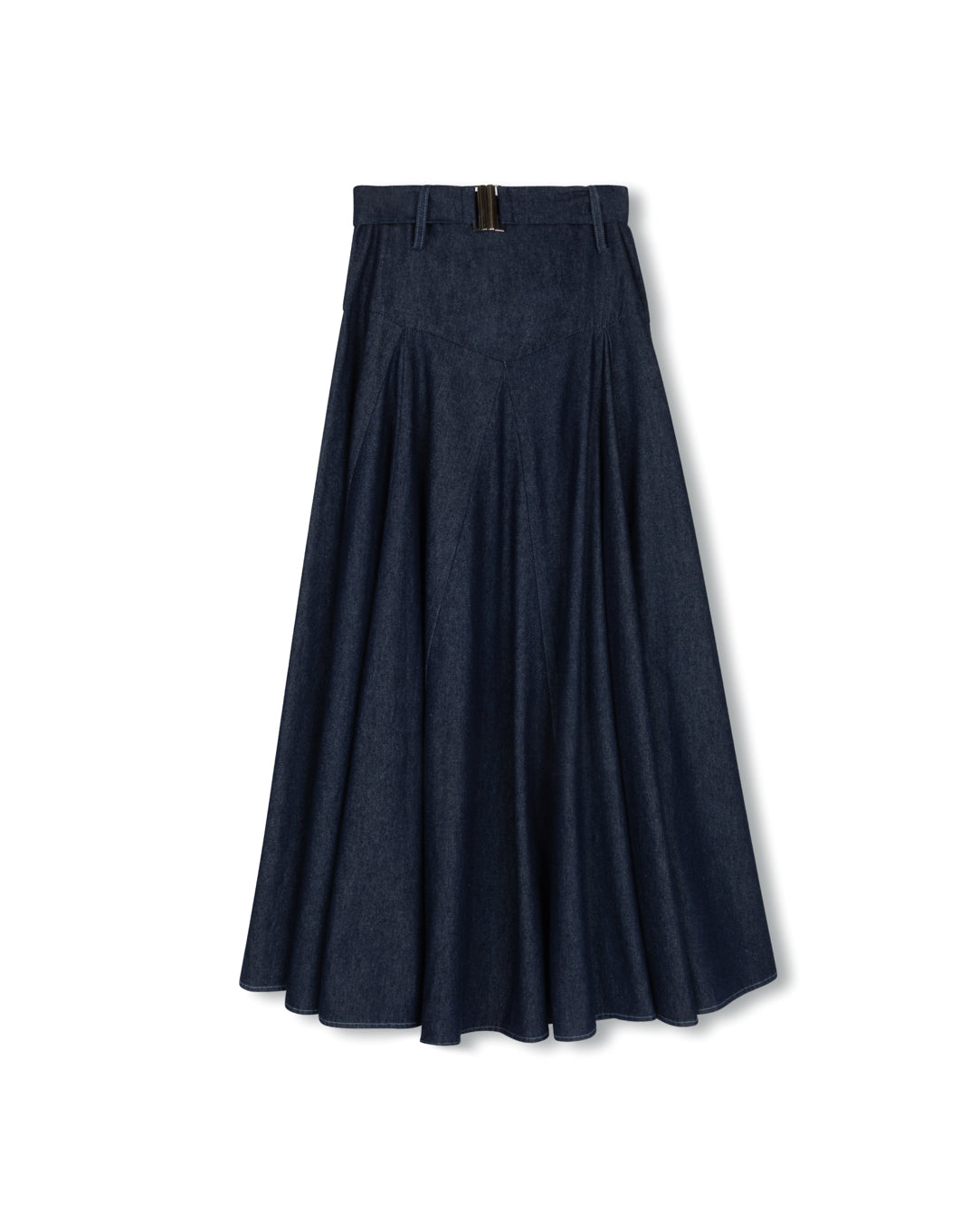 Chambray Denim Belted Skirt