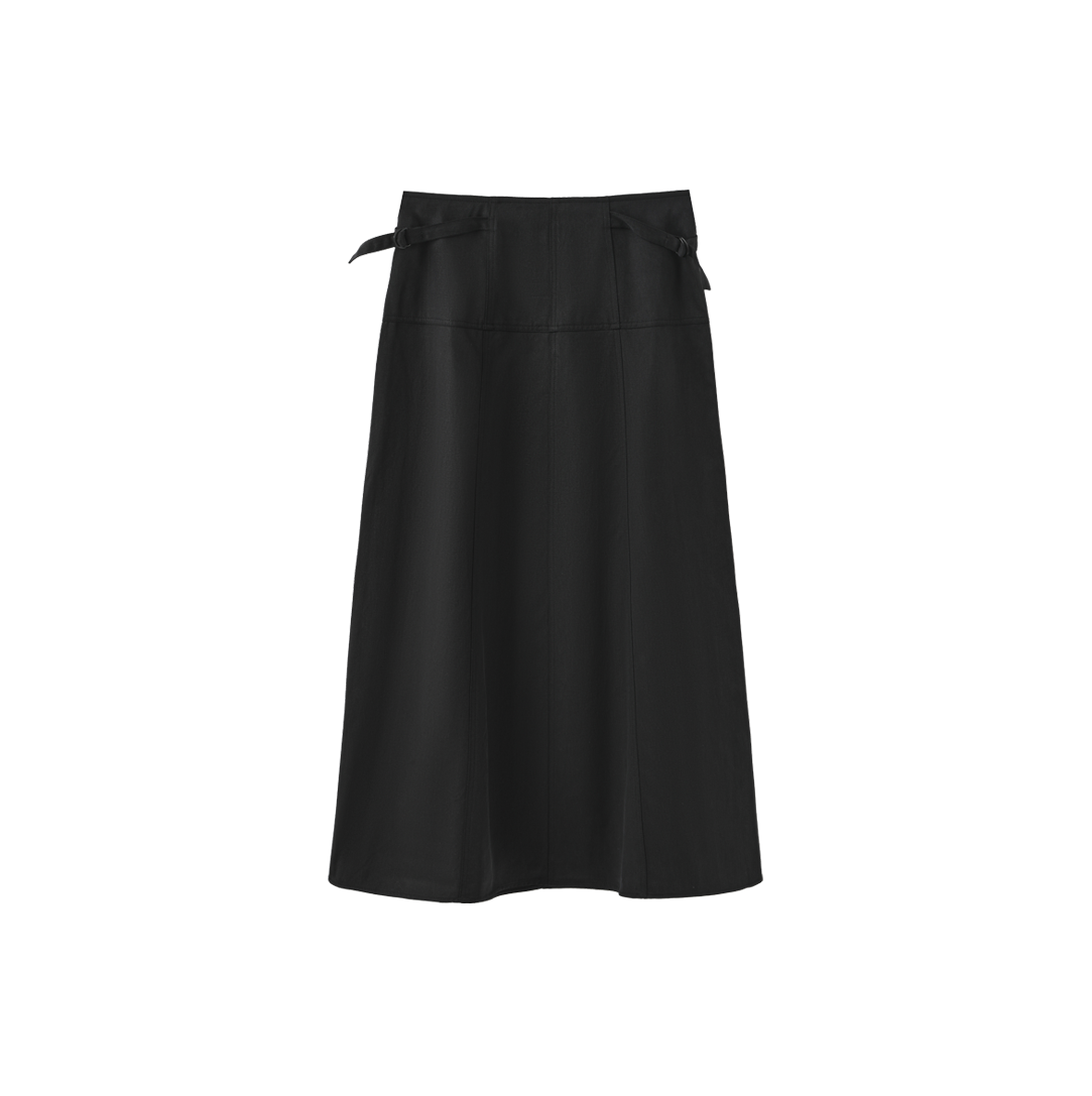 Side Buckle Denim Rings Skirt