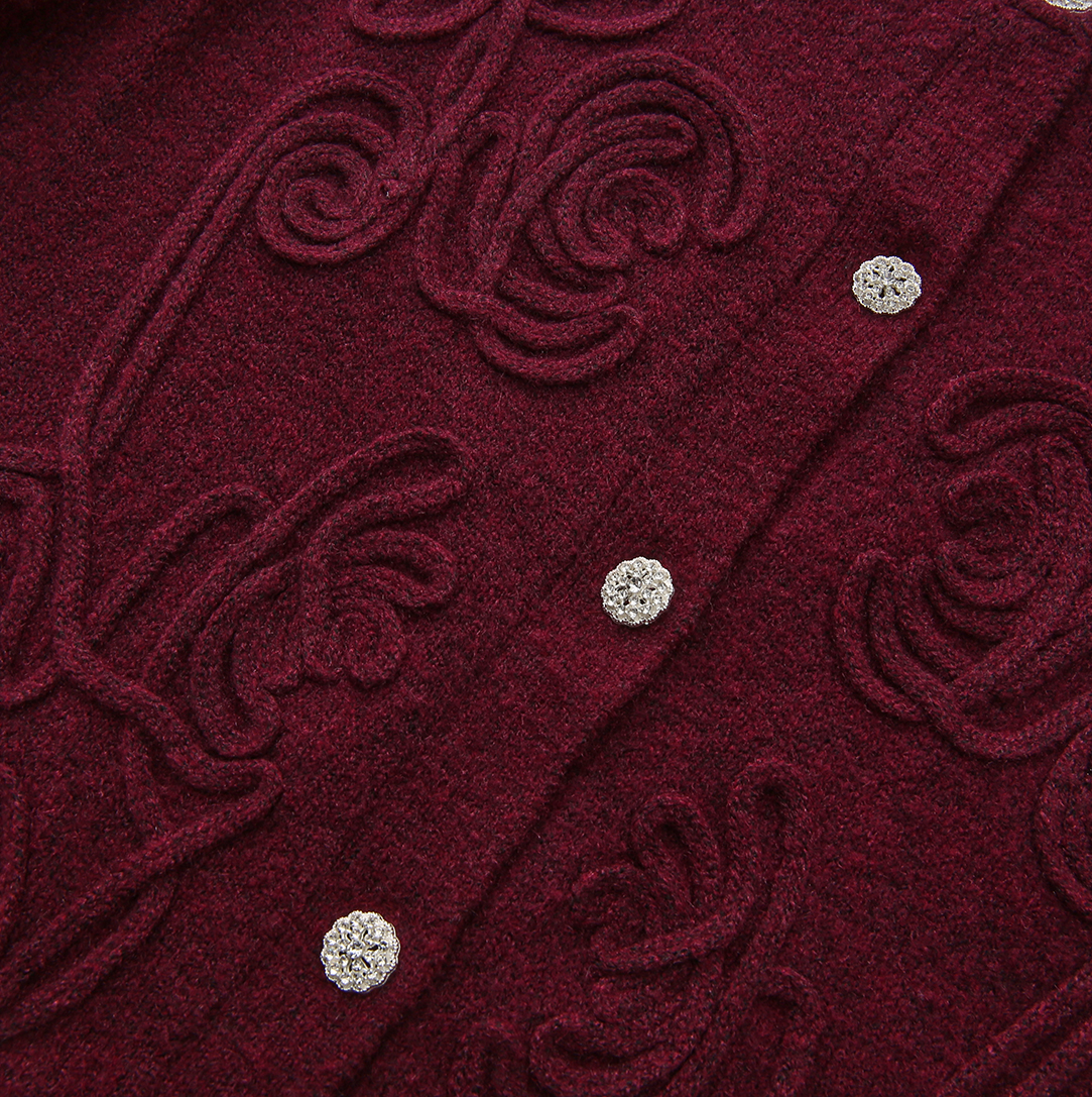Swirl Flower Knit Cardigan