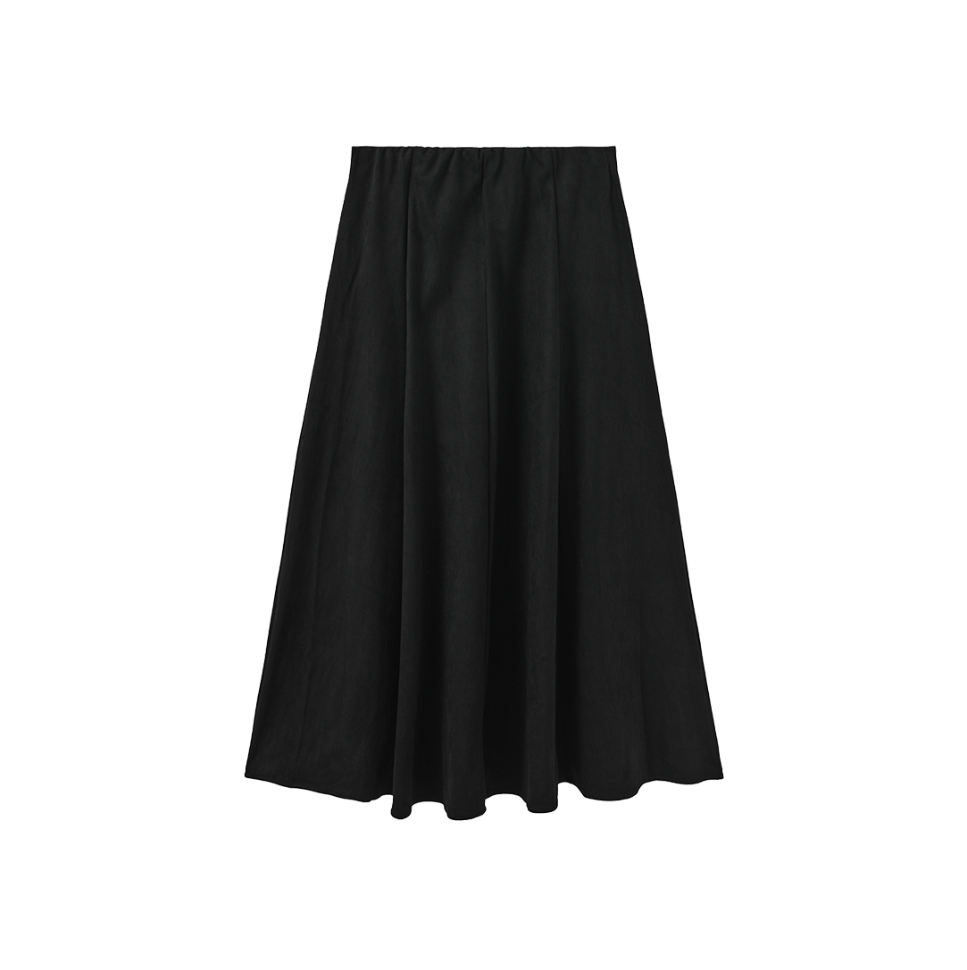 Suede Paneled Midi Skirt