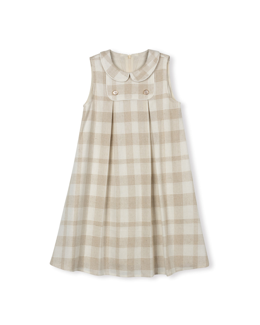 Neutral Plaid Collared Jumper