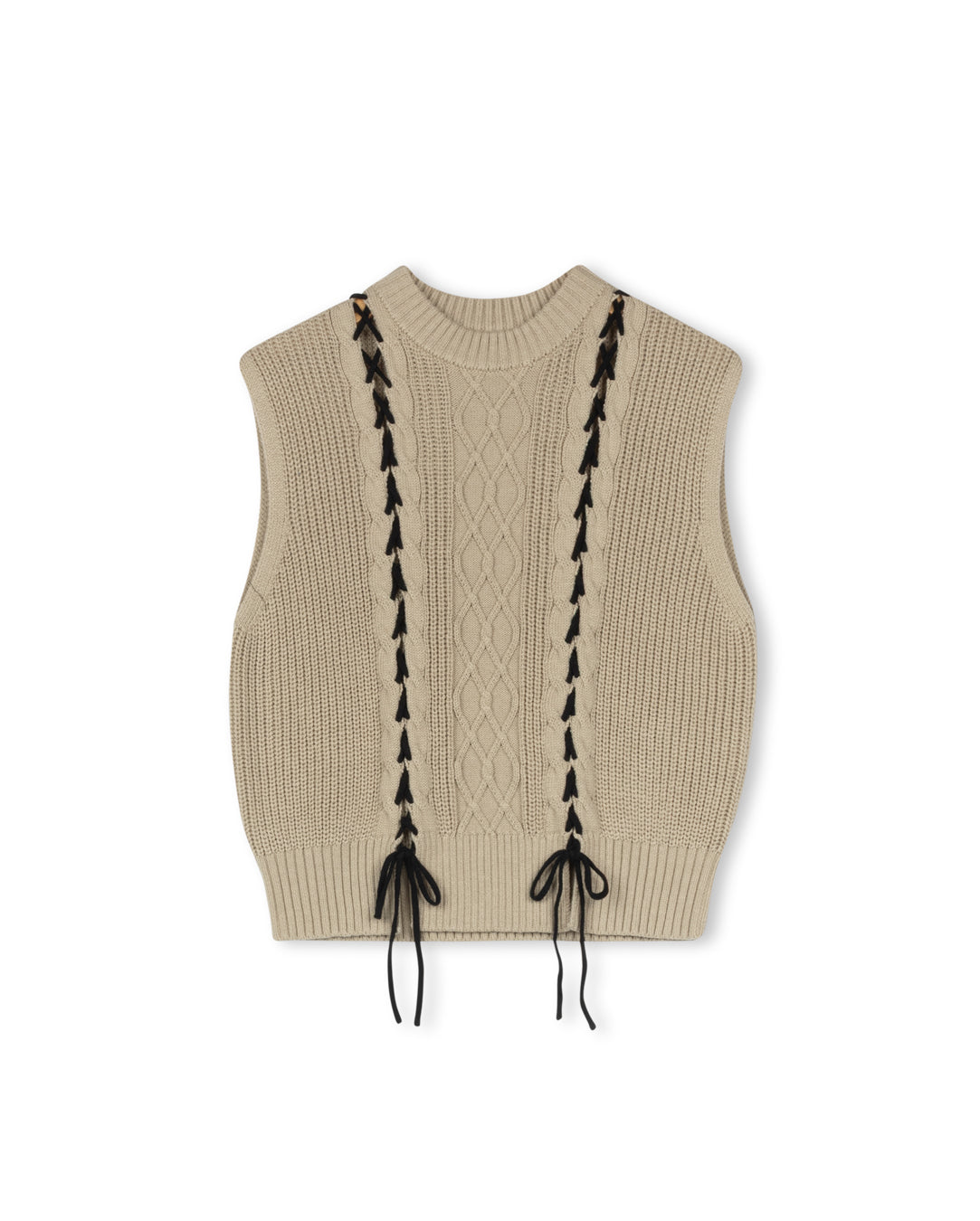 Cable Knit Cotton Rib Vest