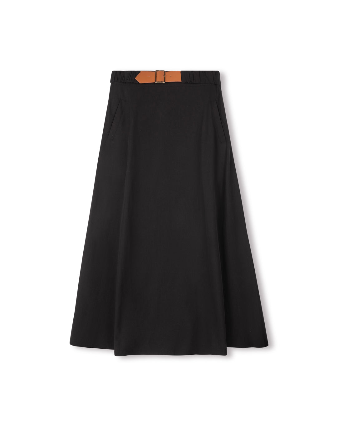 Denim Buckled Skirt W-19756