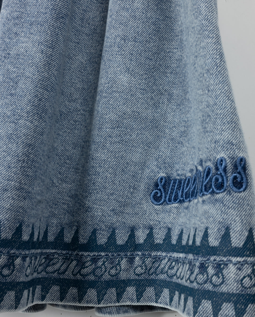 Lemon Denim Sweep Detail Skirt