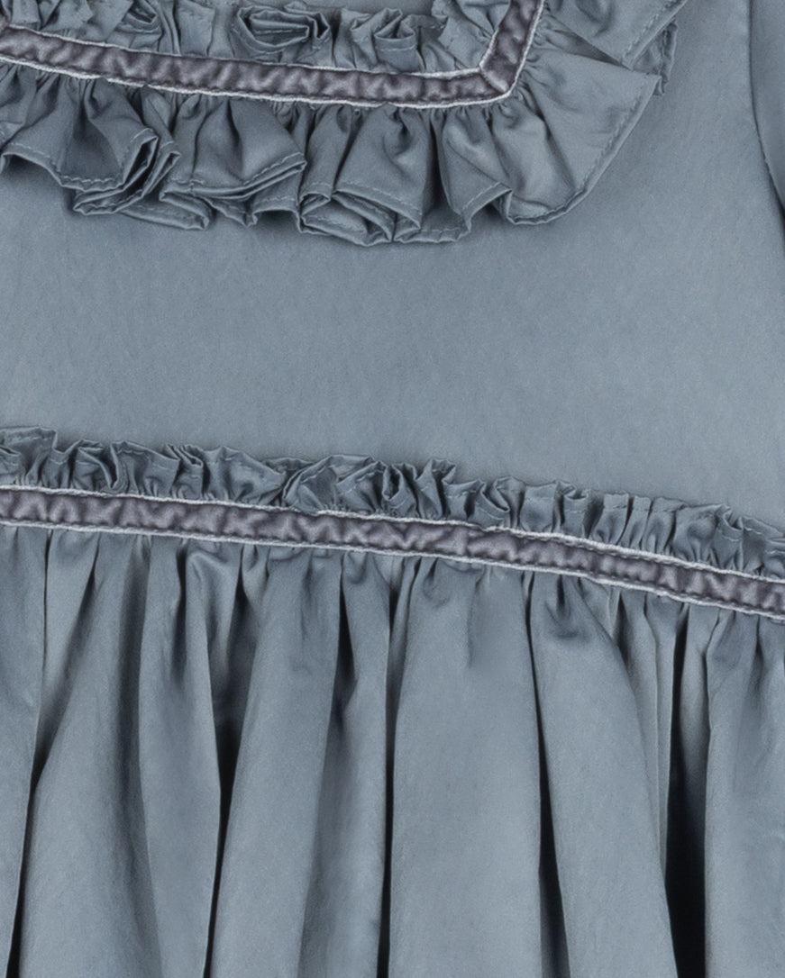 Taffeta Tiered Knee Gown C-23434