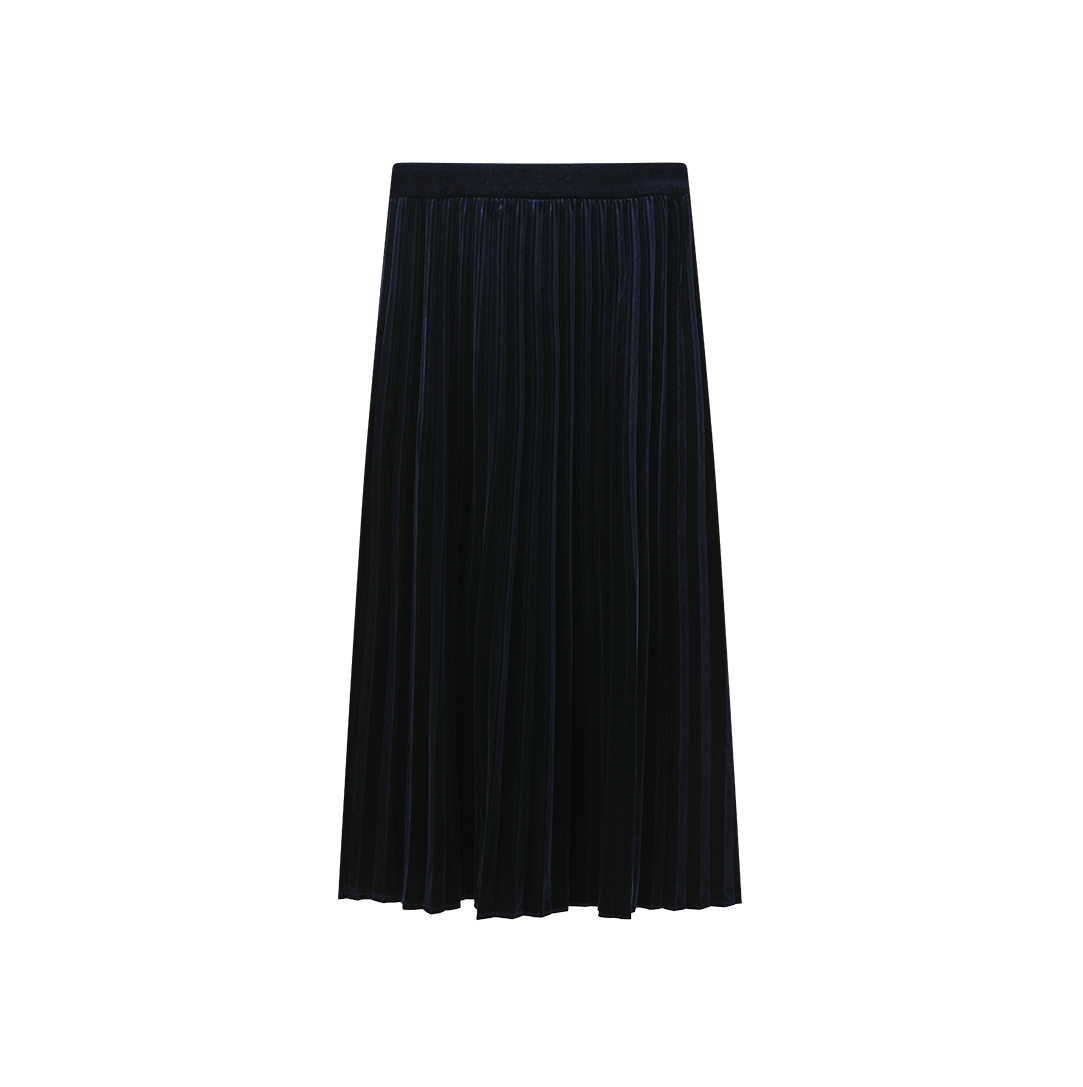 Velvet Pleated Skirt