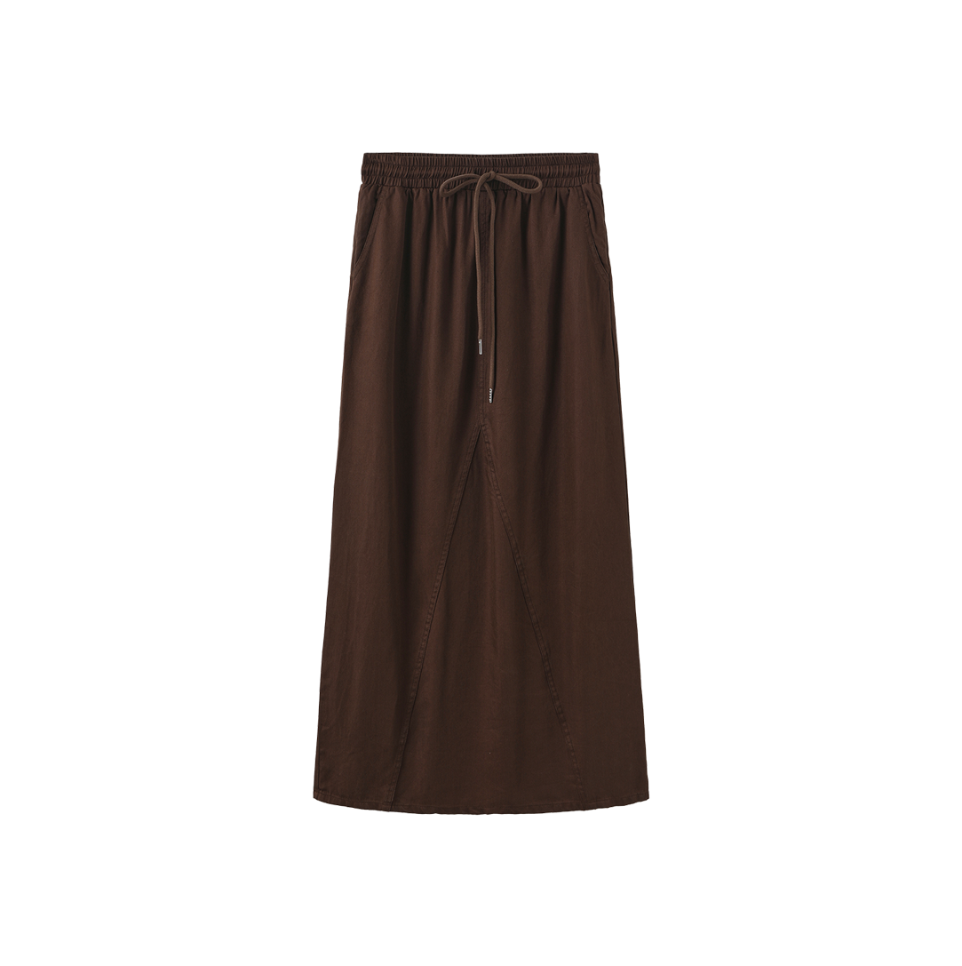 Fade Denim Drawstring Skirt
