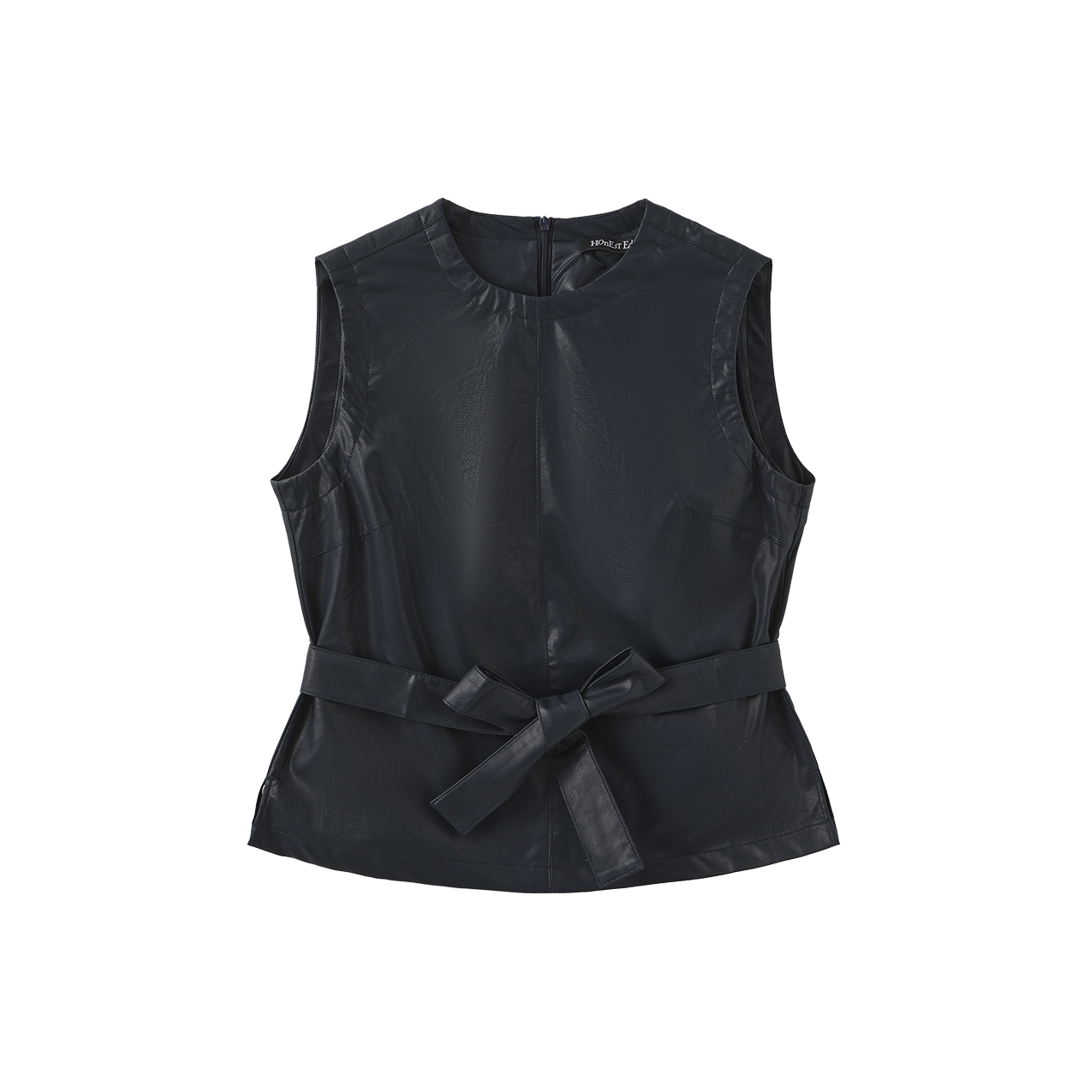 Arosa Leather Belted Vest