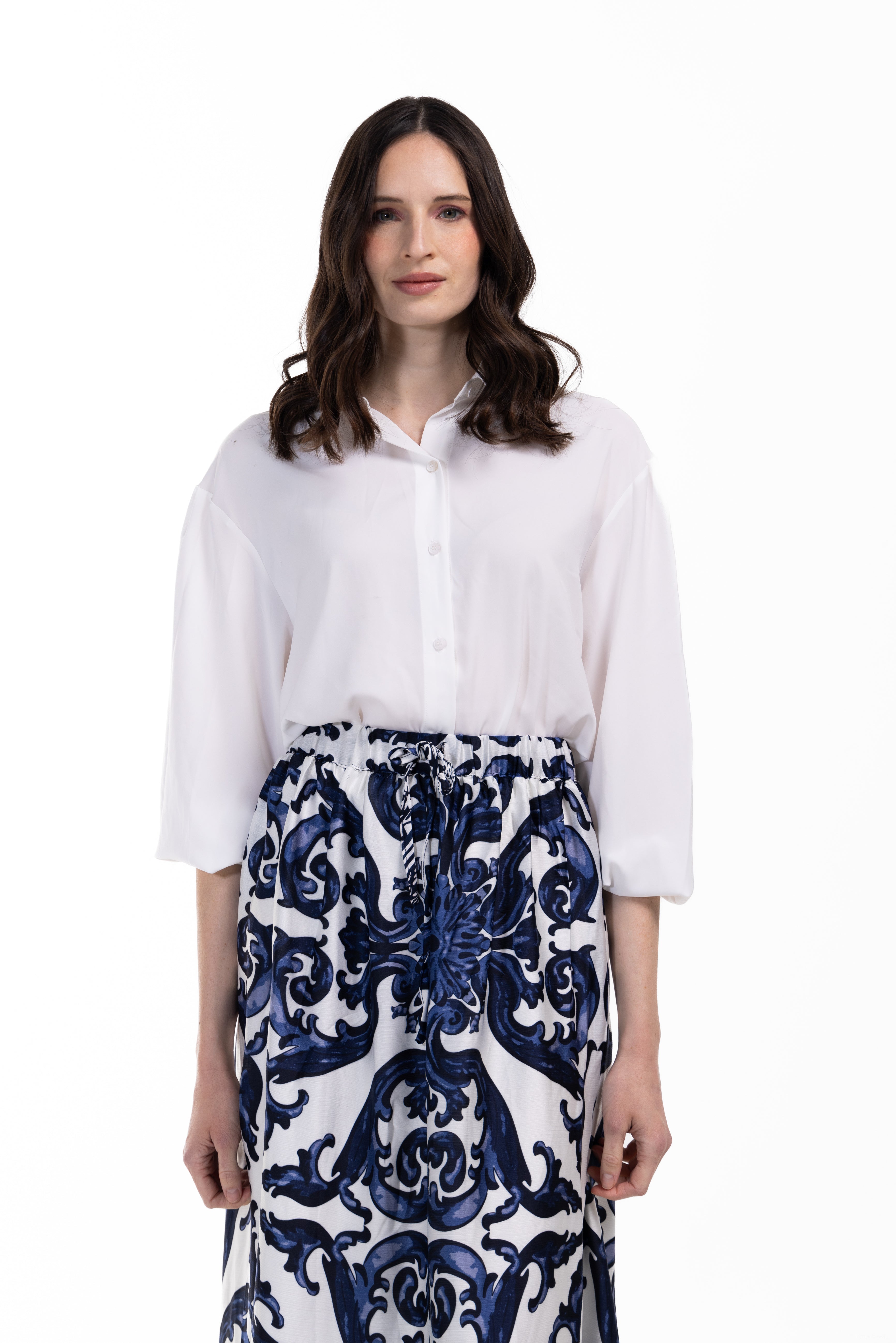 Multi Print Maxi Skirt W-18872