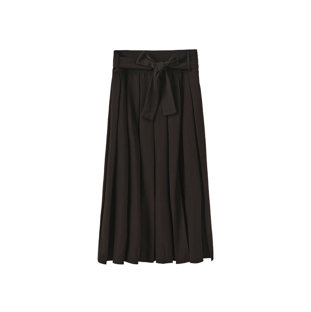 Self Tie Pleated Skirt