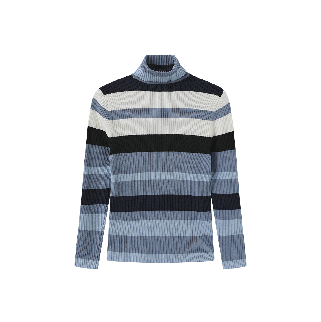 Wide Striped Turtleneck