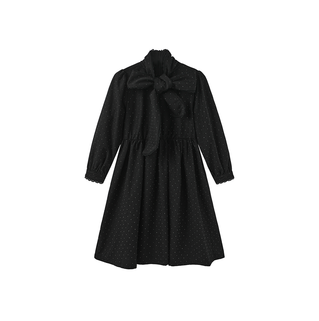 Small Dot Neck Tie Dress