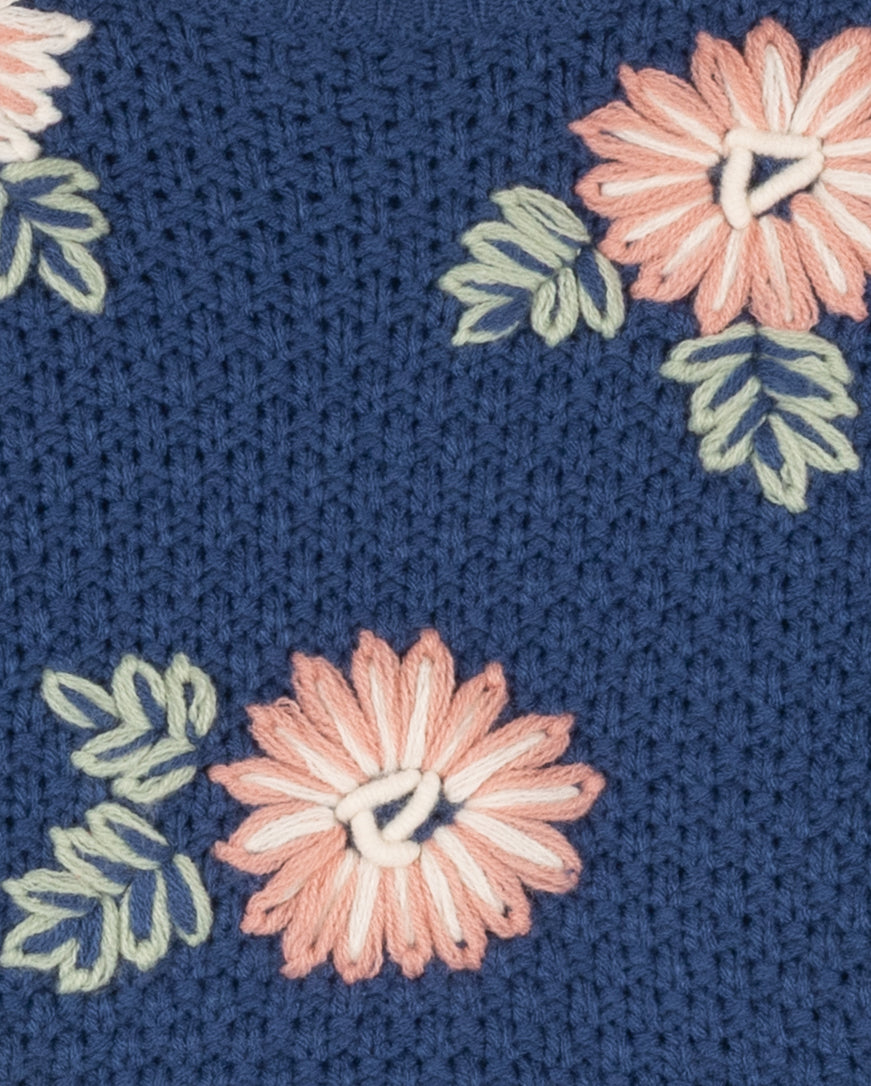 Timber Scattered Flower Chunky Knit Sweater