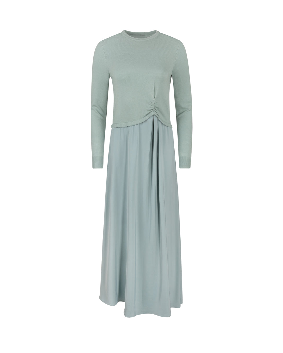 Knit And Silky Dress W-15526