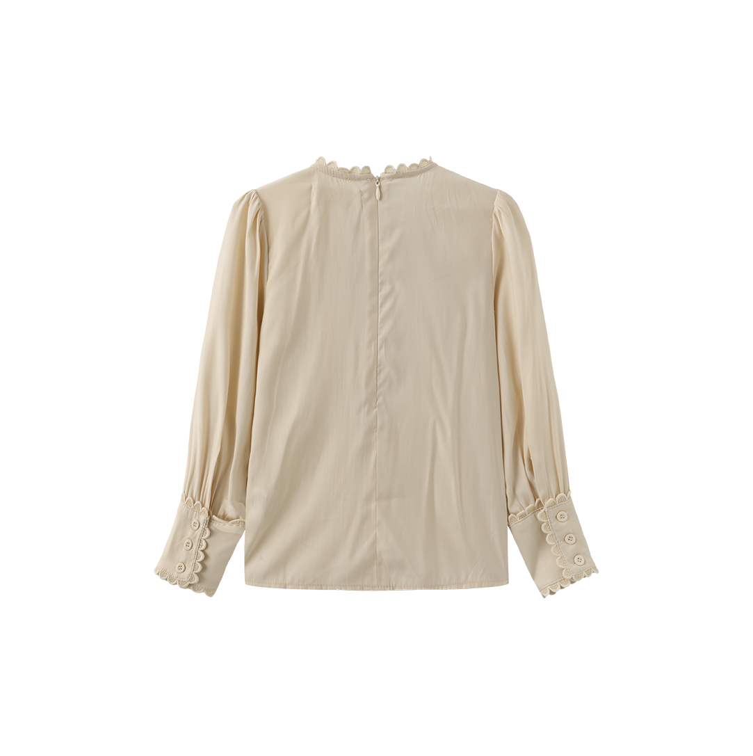 Bow Scalloped Blouse