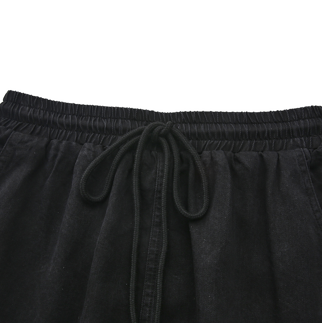 Fade Denim Drawstring Skirt