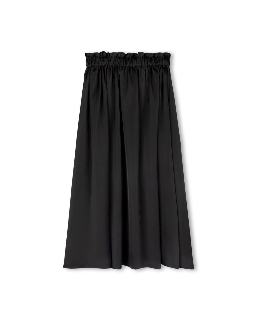 Elastic Ruffle Waisted Full Skirt