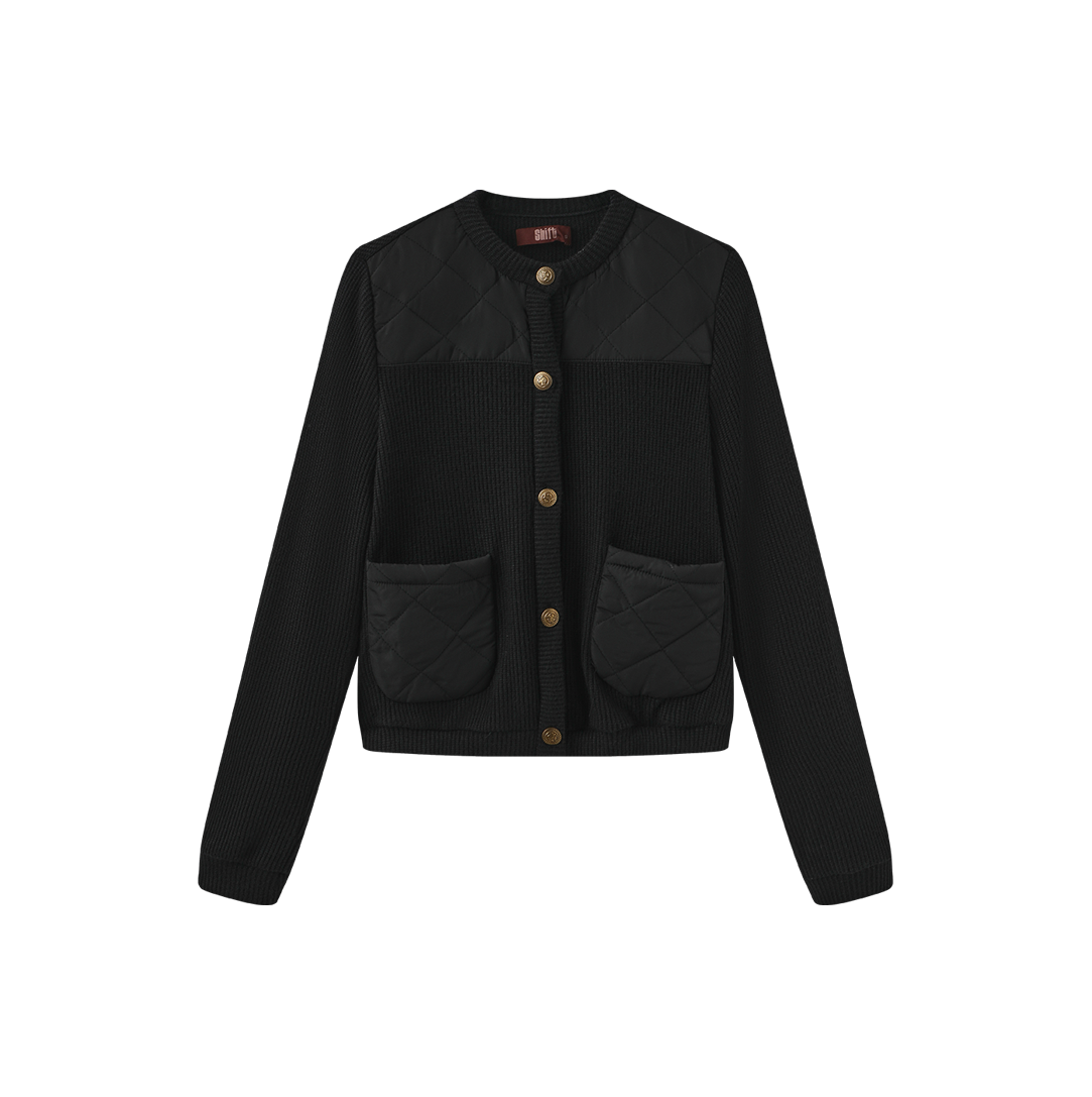 Short Quilted Knit Jacket