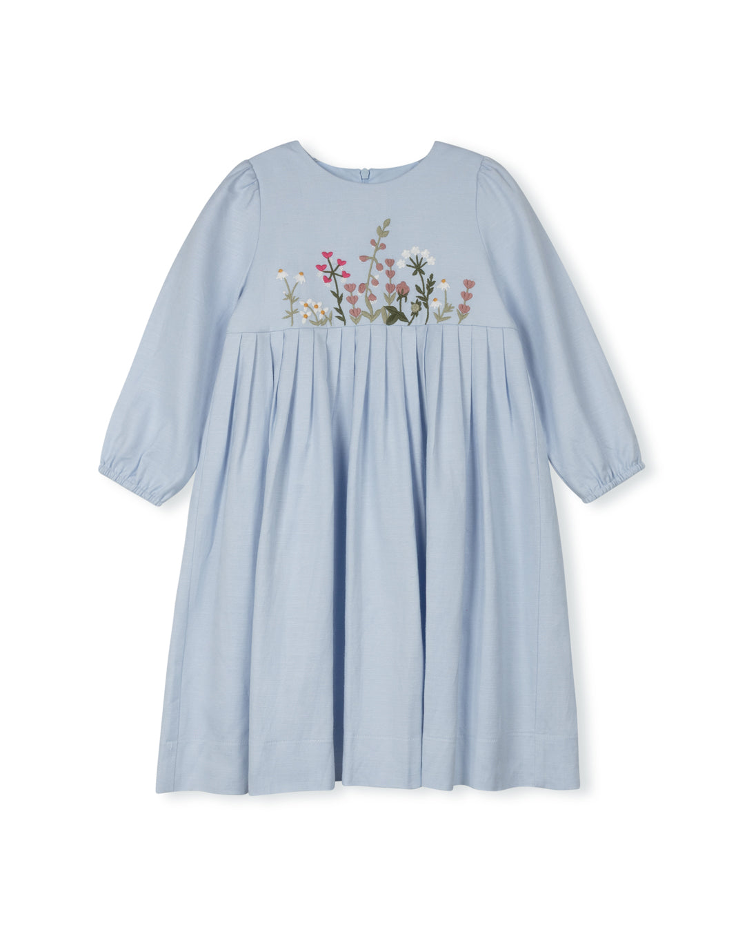 Stacy High Waisted Floral Embroidery Dress