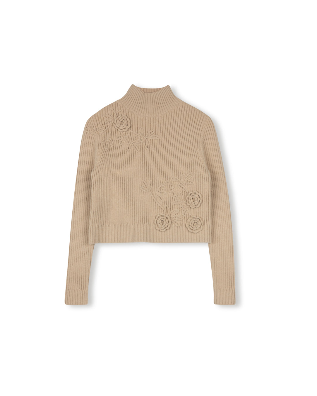 Embroidered Turtleneck Sweater W-22468