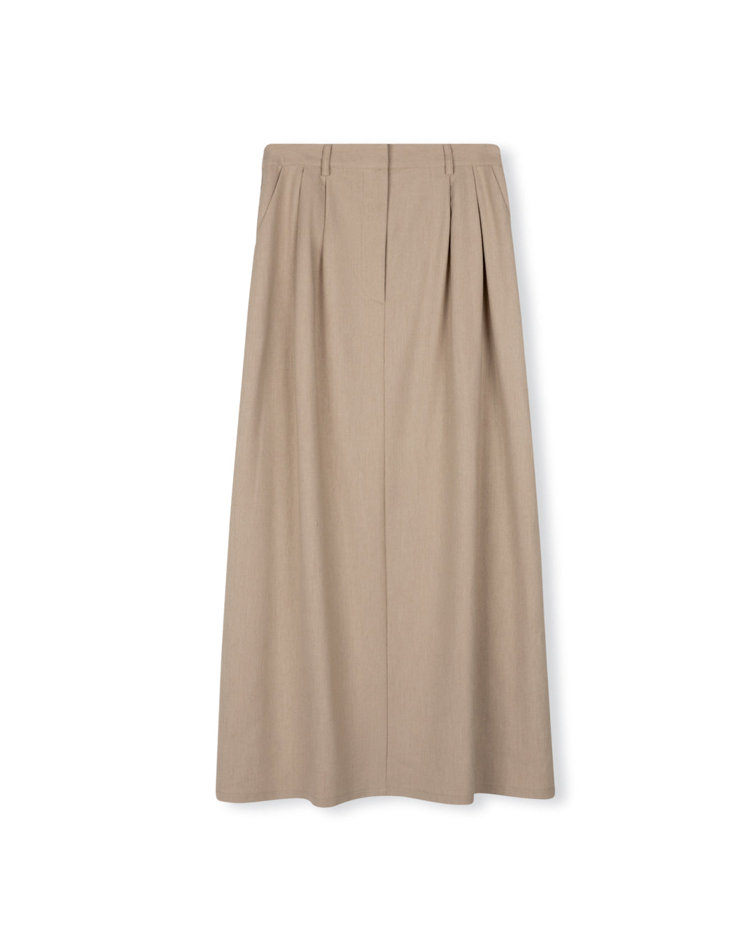 Wool Pleat Maxi Skirt W-21735