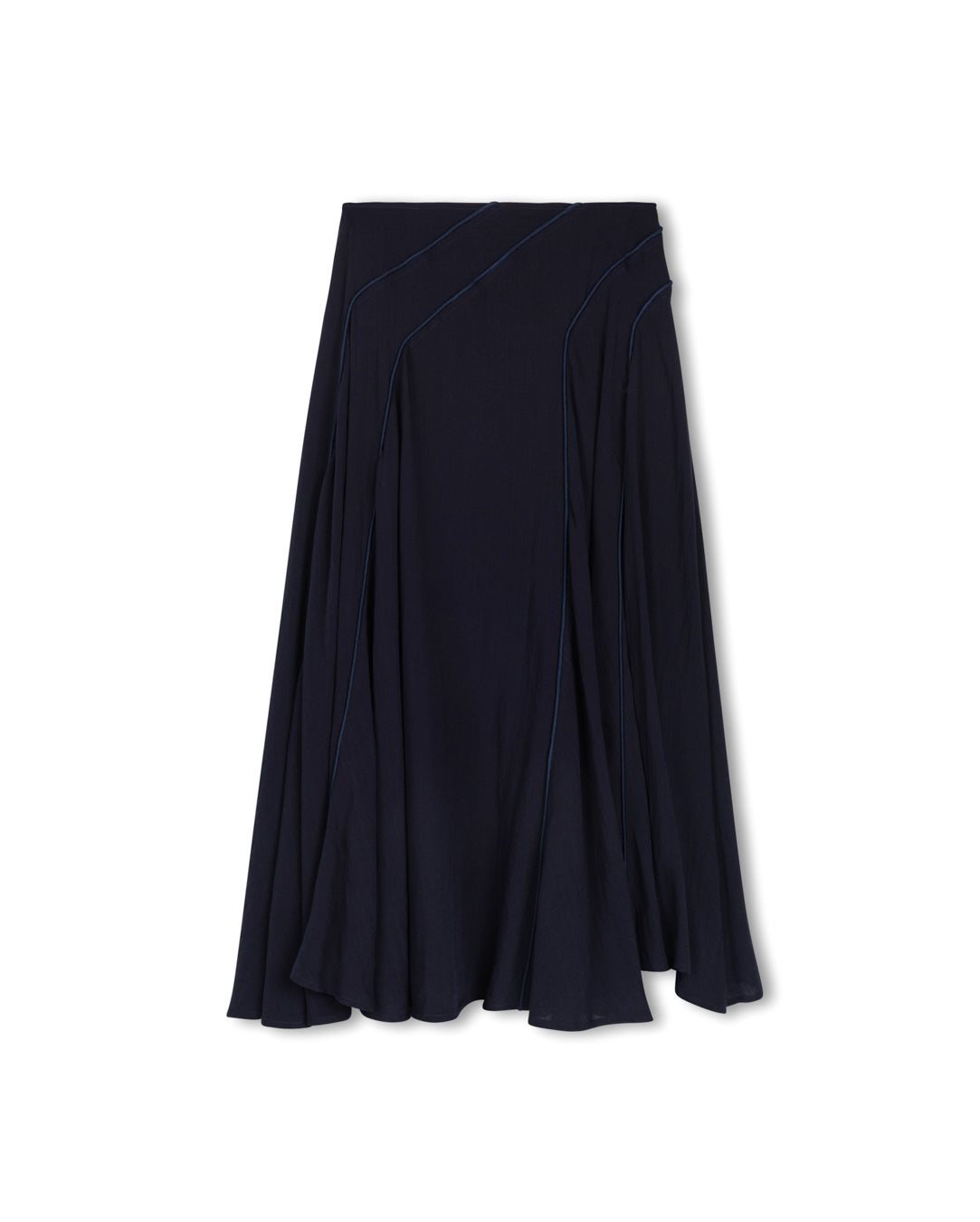 Linen Stitched Detail Maxi Skirt - Junees